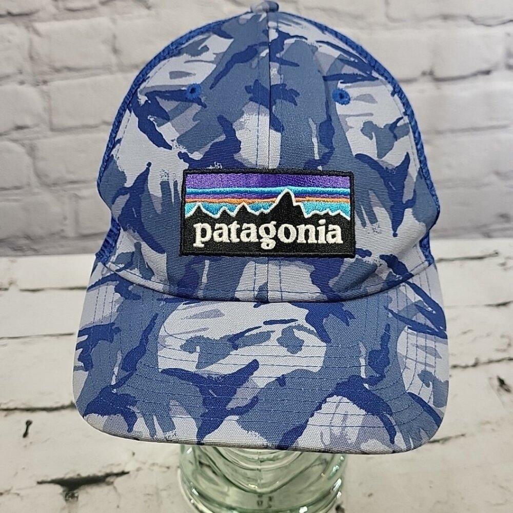Patagonia Hat Mens One Size Blue Camo Print Snapback Ball Cap